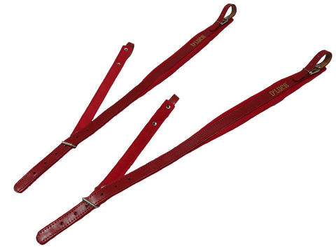 D'Luca Pro Slim Series Genuine Leather Accordion Straps Red