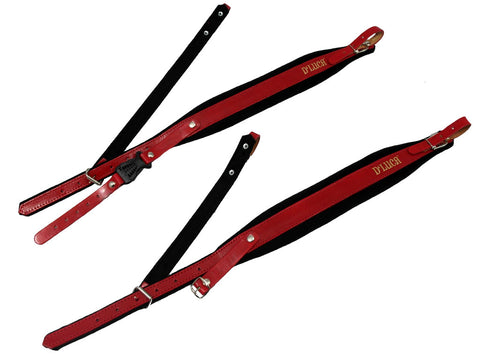 D'Luca Pro SM Series Genuine Leather Accordion Straps Red/Black