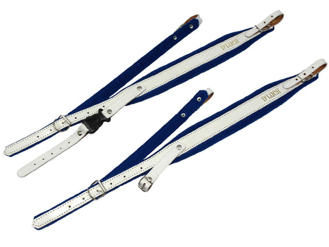 D'Luca Pro SM Series Genuine Leather Accordion Straps White/Blue